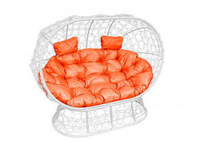 Кокон Лежебока на подставке с ротангом оранжевая подушка в Михайловске - mihajlovsk.magazinmebel.ru | фото