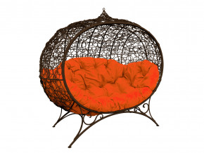 Кокон Улей на ножках с ротангом оранжевая подушка в Михайловске - mihajlovsk.magazinmebel.ru | фото