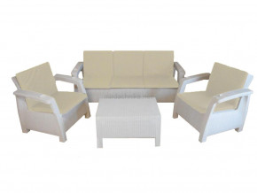 Комплект уличной мебели Yalta Premium Terrace Triple Set белый в Михайловске - mihajlovsk.magazinmebel.ru | фото
