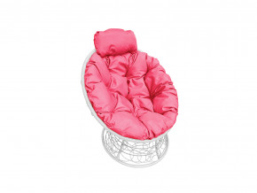 Кресло Папасан мини с ротангом розовая подушка в Михайловске - mihajlovsk.magazinmebel.ru | фото