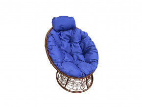Кресло Папасан мини с ротангом синяя подушка в Михайловске - mihajlovsk.magazinmebel.ru | фото