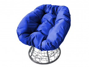Кресло Пончик с ротангом синяя подушка в Михайловске - mihajlovsk.magazinmebel.ru | фото