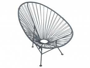 Кресло Ракушка с ротангом серый в Михайловске - mihajlovsk.magazinmebel.ru | фото - изображение 1