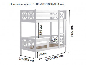 Кровать 2-х ярусная Аист-2 Прованс белый 1600х800 мм в Михайловске - mihajlovsk.magazinmebel.ru | фото - изображение 2