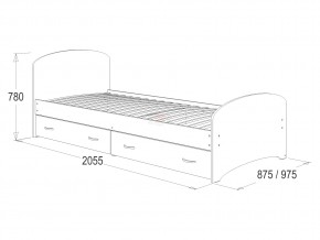 Кровать-6 одинарная с 2-мя ящиками 900*2000 венге/млечный дуб в Михайловске - mihajlovsk.magazinmebel.ru | фото - изображение 2