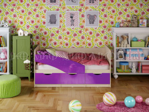 Кровать Бабочки 1600 Фиолетовый металлик в Михайловске - mihajlovsk.magazinmebel.ru | фото