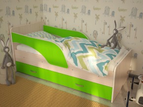 Кровать детская Максимка млечный дуб-лайм в Михайловске - mihajlovsk.magazinmebel.ru | фото