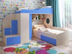 Кровать Кадет 2 Дуб молочный-голубой в Михайловске - mihajlovsk.magazinmebel.ru | фото