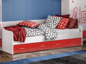 Кровать с ящиками Вега Алфавит Красный в Михайловске - mihajlovsk.magazinmebel.ru | фото