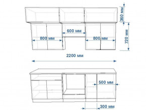 Кухонный гарнитур арт 1 Тальк Дуб сонома 2200 мм в Михайловске - mihajlovsk.magazinmebel.ru | фото - изображение 2