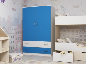 Шкаф двухстворчатый белый-голубой в Михайловске - mihajlovsk.magazinmebel.ru | фото - изображение 1