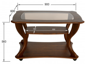 Стол журнальный Маэстро со стеклом СЖС-02 орех в Михайловске - mihajlovsk.magazinmebel.ru | фото - изображение 2